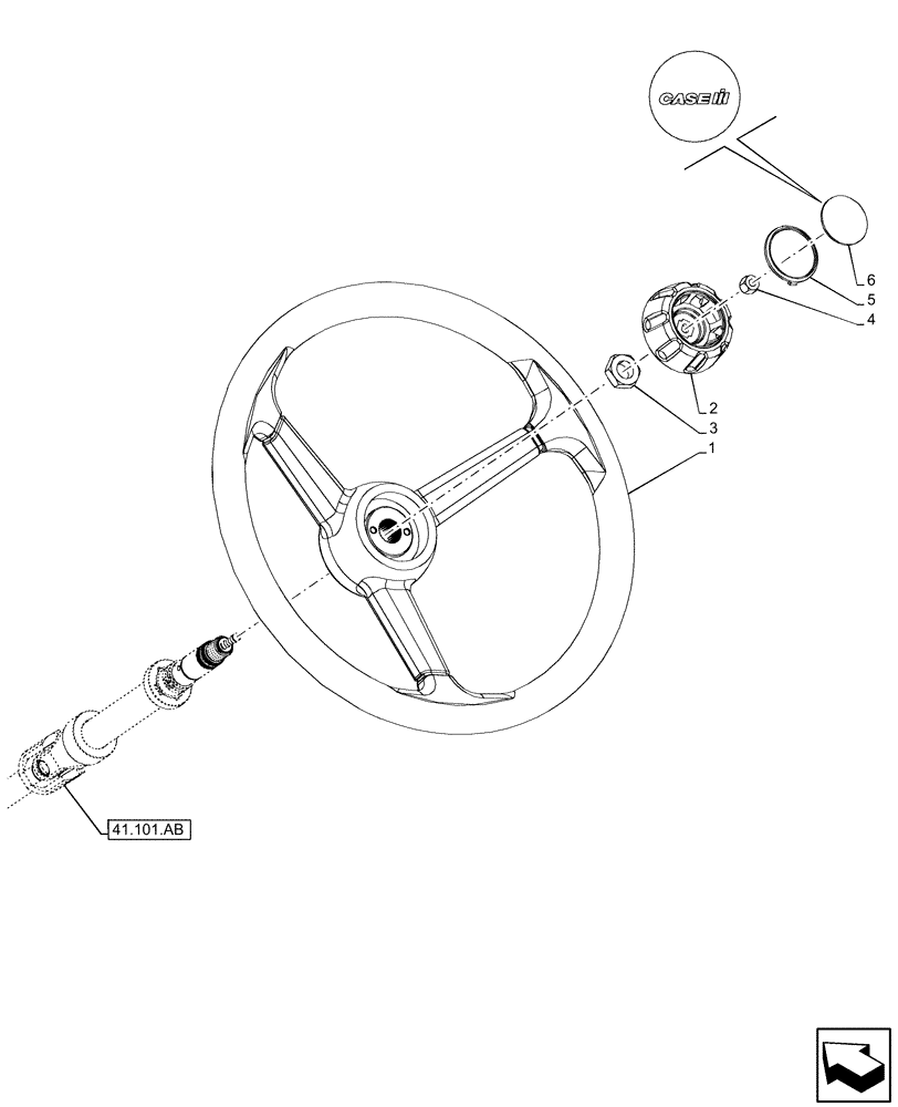 Схема запчастей Case IH MAXXUM 135 - (41.101.AA[02]) - VAR - 758483 - STEERING WHEEL, LEATHER (41) - STEERING