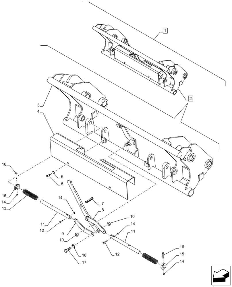 Схема запчастей Case IH L630 - (82.100.0101[07]) - FRONT LOADER WITH 4 COUPLERS - EU STYLE, NAR (VAR 336742 - 336747) (82) - FRONT LOADER & BUCKET