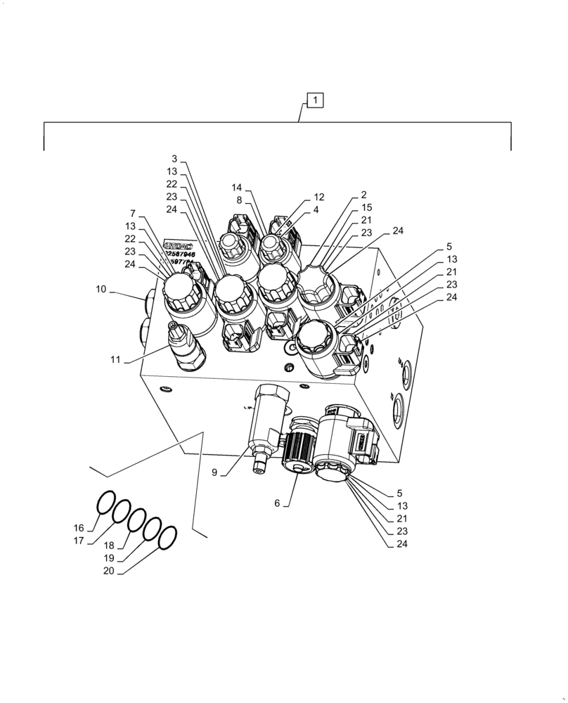 Схема запчастей Case IH WD1504 - (35.415.AA[03]) - MANIFOLD ASSY (35) - HYDRAULIC SYSTEMS