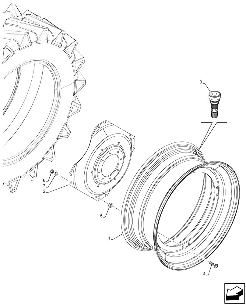 Схема запчастей Case IH MAXXUM 115 - (44.520.AB[20]) - VAR - 8375504 - REAR, WHEEL, 4WD (TW15LX38) (44) - WHEELS