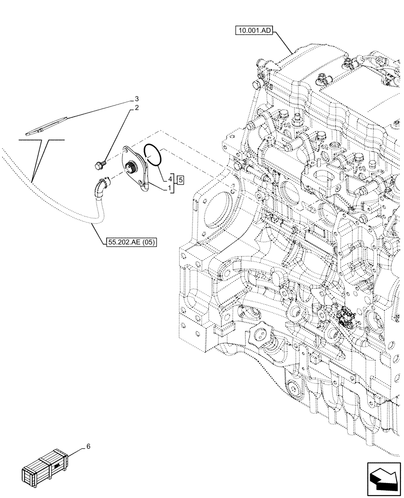 Схема запчастей Case IH MAXXUM 145 - (55.202.AE[04]) - VAR - 758402 - COLD START SYSTEM, BLOCK HEATER (55) - ELECTRICAL SYSTEMS