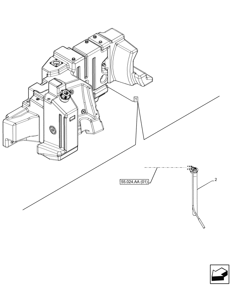 Схема запчастей Case IH MAXXUM 115 - (55.011.AC[02]) - VAR - 758405, 758406 - FUEL TANK, LEVEL, SENSOR (55) - ELECTRICAL SYSTEMS