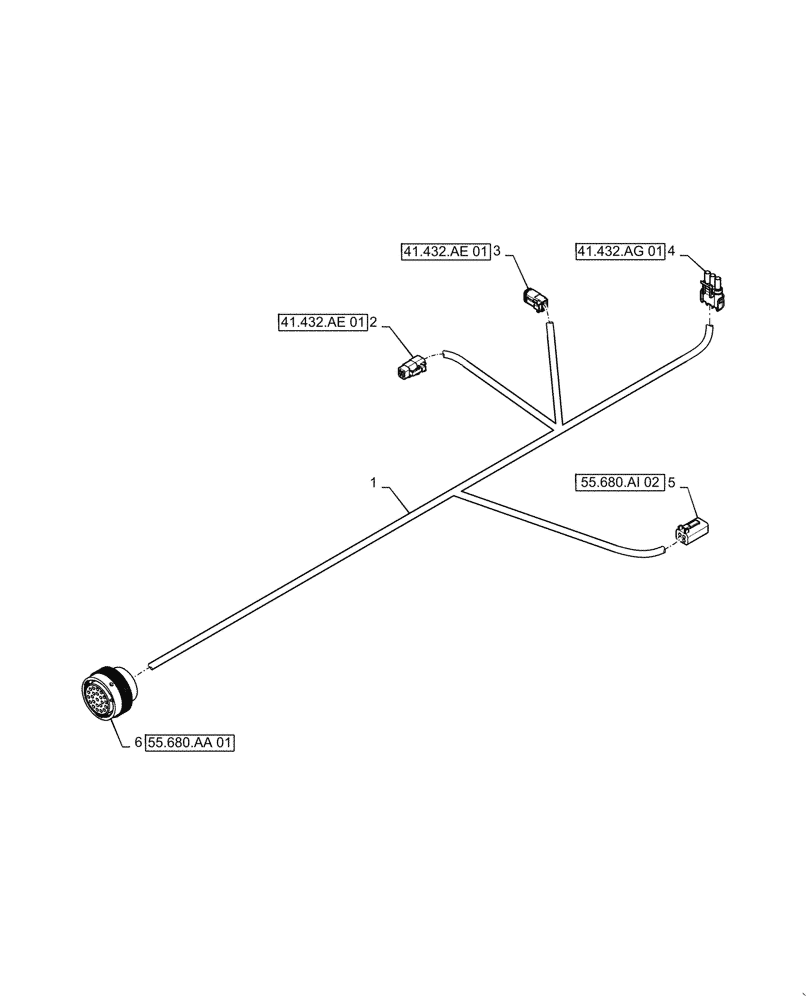 Схема запчастей Case IH PATRIOT 4440 - (55.680.AA[02]) - AUTOGUIDANCE HARNESS, FRAME (55) - ELECTRICAL SYSTEMS