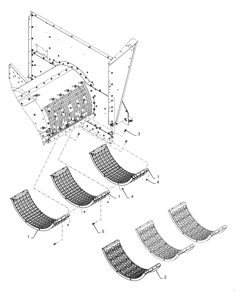 Схема запчастей Case IH 5140 - (66.331.AA) - VAR - 425390, 722758, 415263, 712605, 415265 - GRATE, CONCAVE (66) - THRESHING