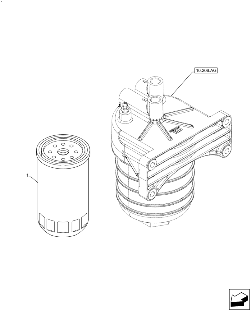 Схема запчастей Case IH F2CFE613A B006 - (10.206.AO) - FUEL FILTER (10) - ENGINE