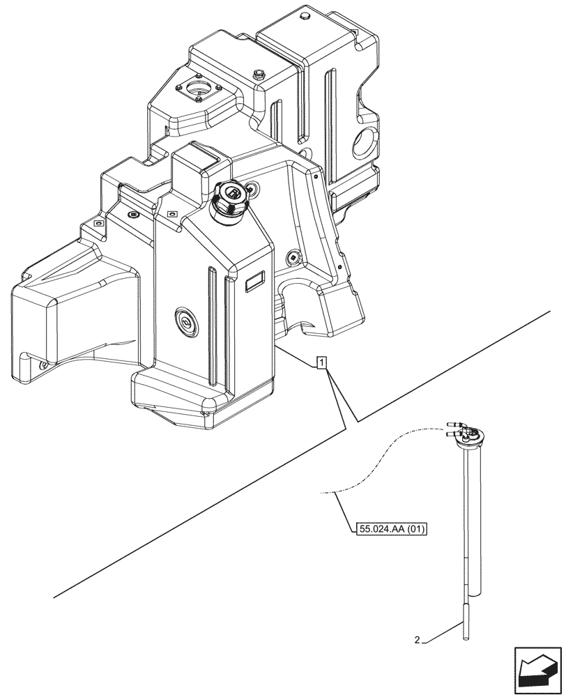 Схема запчастей Case IH MAXXUM 145 - (55.011.AC[01]) - VAR - 390142, 758404 - FUEL TANK, LEVEL, SENSOR (55) - ELECTRICAL SYSTEMS