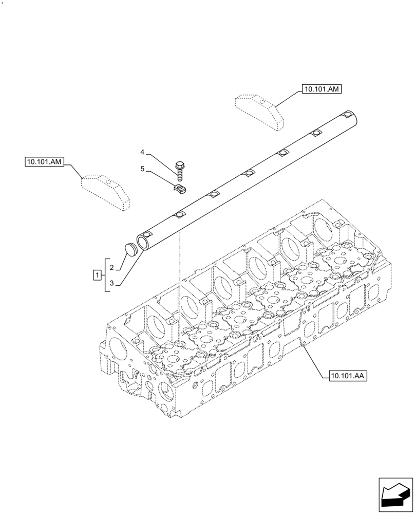 Схема запчастей Case IH F2CFE613A B006 - (10.106.AP) - ROCKSHAFT (10) - ENGINE