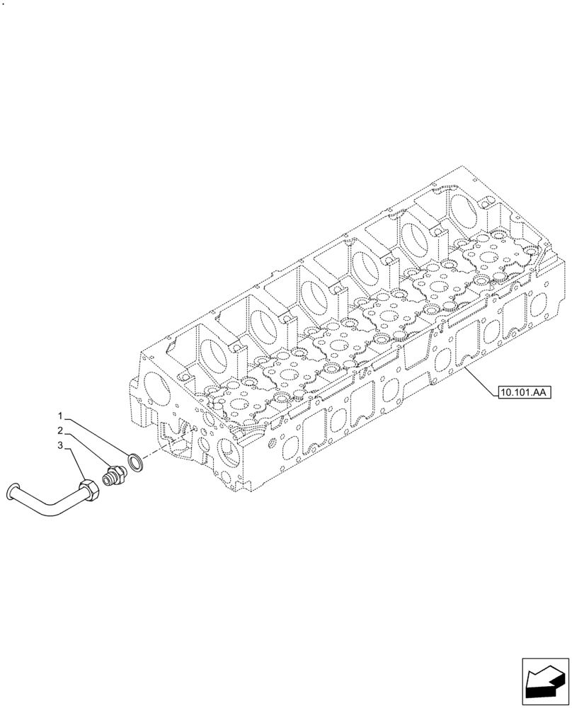 Схема запчастей Case IH F2CFE613E B006 - (10.400.AE[02]) - ENGINE, COOLING SYSTEM LINE (10) - ENGINE