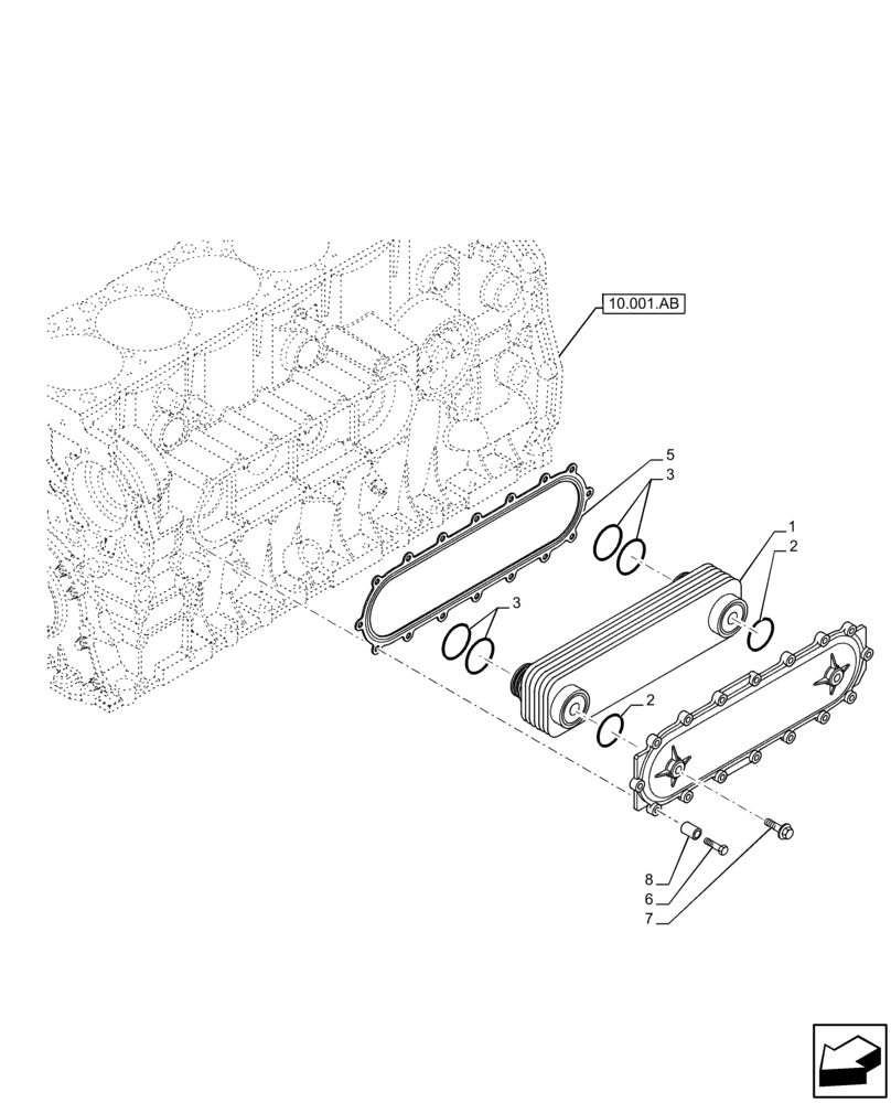 Схема запчастей Case IH F2CFE613E B006 - (10.408.AC) - ENGINE, HEAT EXCHANGER (10) - ENGINE