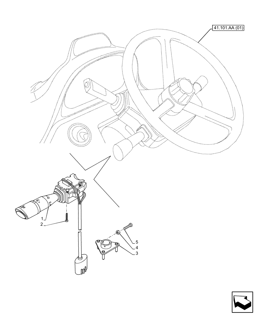 Схема запчастей Case IH MAXXUM 145 - (55.405.BQ[02]) - VAR - 758504 - TURN SIGNAL INDICATOR, SWITCH (55) - ELECTRICAL SYSTEMS