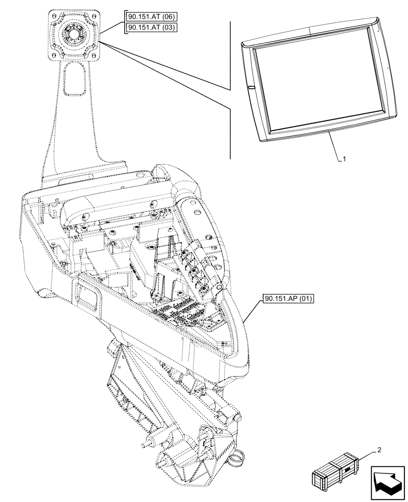 Схема запчастей Case IH MAXXUM 145 - (55.785.AR[04]) - VAR - 758548 - MONITOR (FRED), W/ AUTOGUIDANCE (55) - ELECTRICAL SYSTEMS