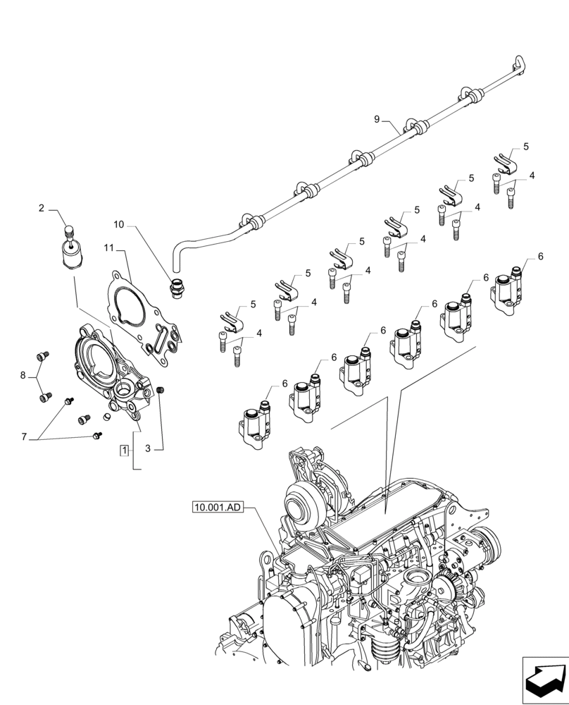 Схема запчастей Case IH MAGNUM 235 - (10.120.AA) - ENGINE EXHAUST BRAKE (VAR 429179000) (10) - ENGINE