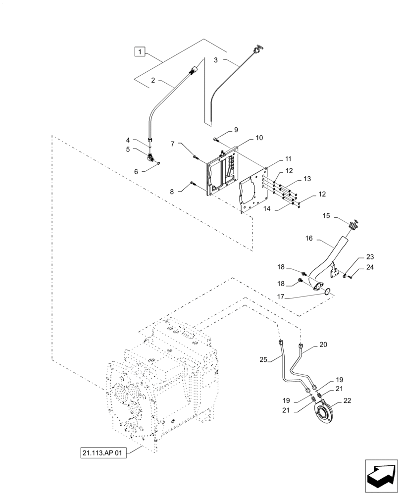 Схема запчастей Case IH MAGNUM 235 - (21.113.AP[02]) - SPEED TRANSMISSION, HOUSING (21) - TRANSMISSION