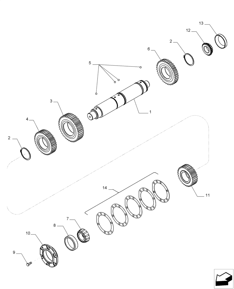 Схема запчастей Case IH MAGNUM 235 - (21.155.AN[01]) - SPEED TRANSMISSION, COUNTERSHAFT WITHOUT CREEP OR 19 SPEED (21) - TRANSMISSION