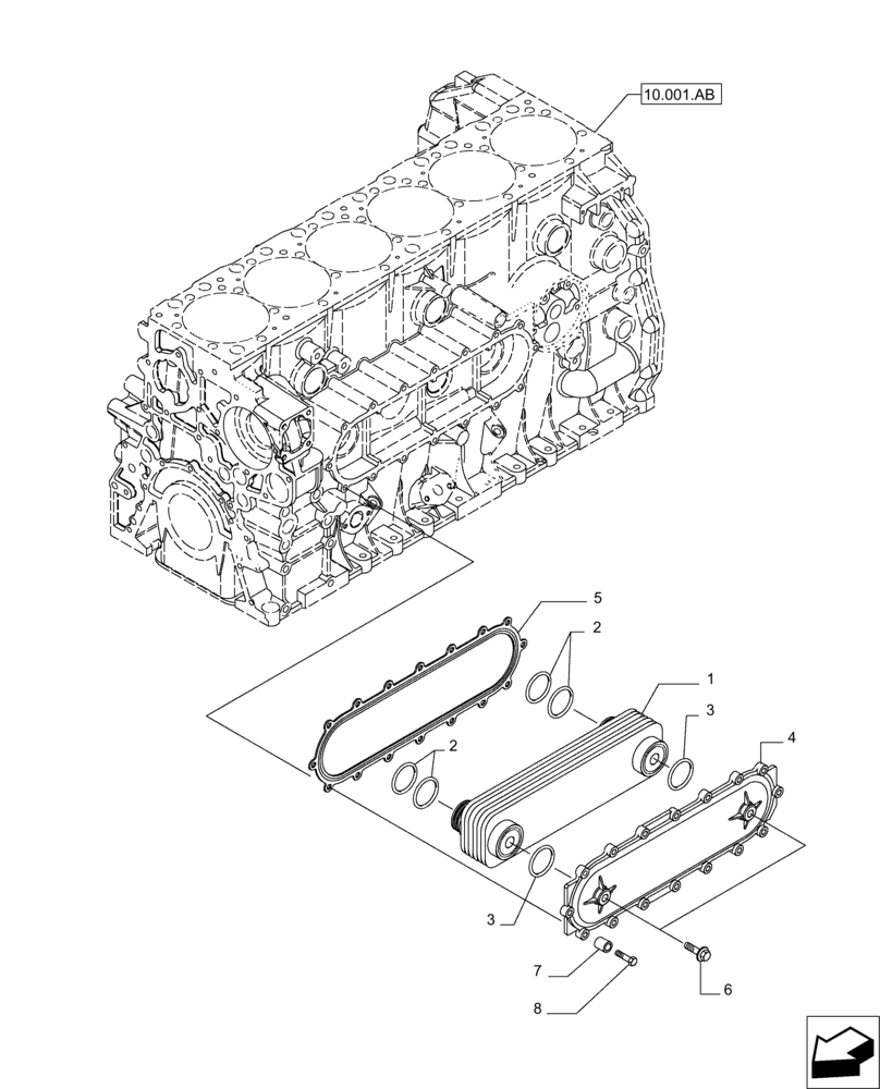 Схема запчастей Case IH MAGNUM 235 - (10.408.AC) - HEAT EXCHANGER (10) - ENGINE