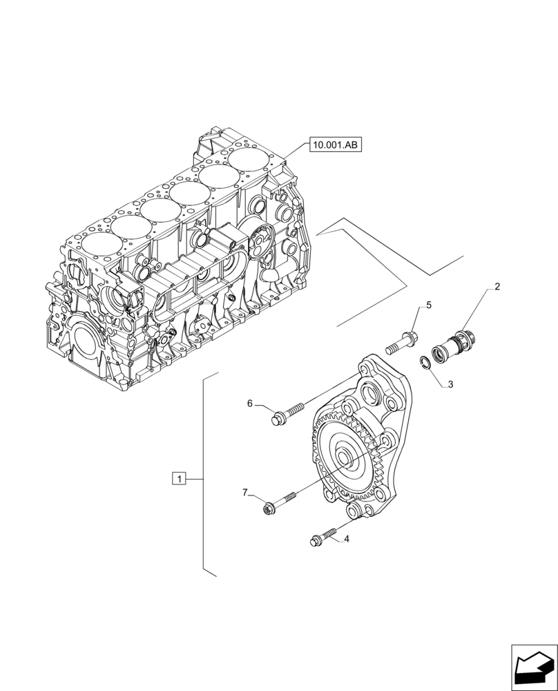 Схема запчастей Case IH MAGNUM 235 - (10.304.AC) - PUMP, ENGINE OIL & RELATED PARTS (10) - ENGINE