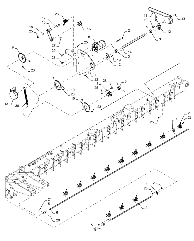 Схема запчастей Case IH 1265 - (75.100.AD[02]) - CHAIN DRIVE CLUTCH OUTER LEFT 66 FOOT (75) - SOIL PREPARATION