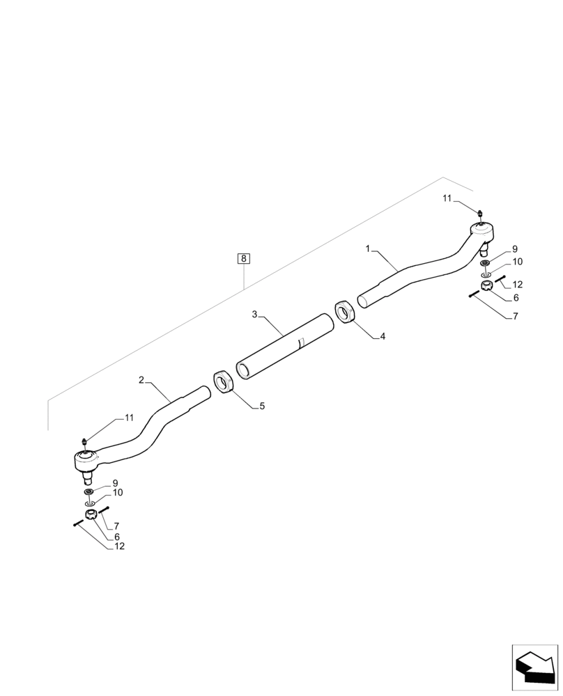 Схема запчастей Case IH MAGNUM 235 - (41.106.AD[02]) - FRONT AXLE ASSEMBLY, CLASS 4.75, STANDARD AND SUSPENDED MFD - CNH (41) - STEERING