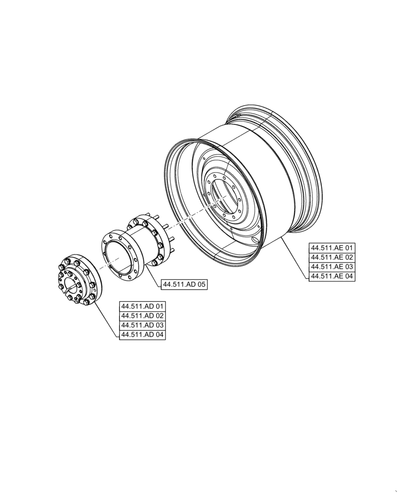 Схема запчастей Case IH STEIGER 470 - (44.000.00) - SECTION INDEX - WHEELS (44) - WHEELS