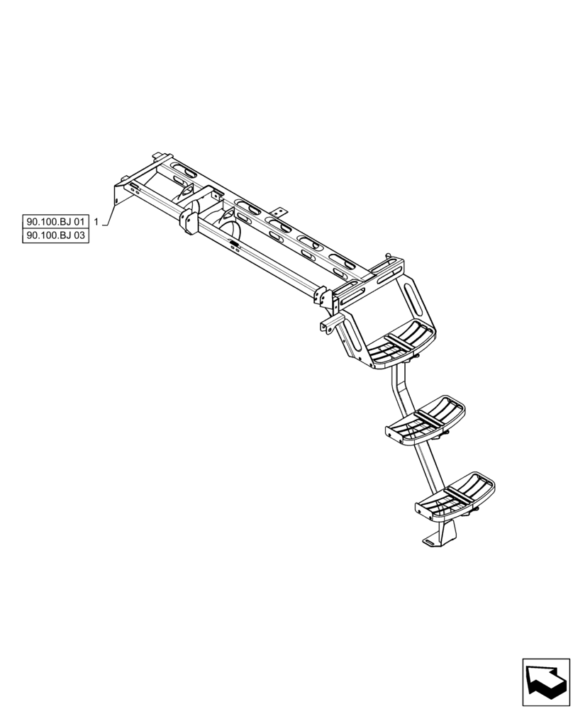 Схема запчастей Case IH 7230 - (90.118.CB[02]) - STEP, ENGINE SHIELD (90) - PLATFORM, CAB, BODYWORK AND DECALS