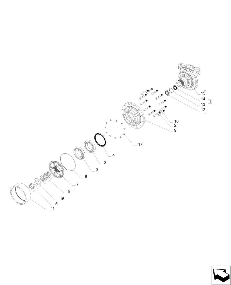 Схема запчастей Case IH MAGNUM 235 - (25.108.AB[07]) - FRONT AXLE, STEERING KNUCKLE - CLASS V - CNH AXLE (25) - FRONT AXLE SYSTEM