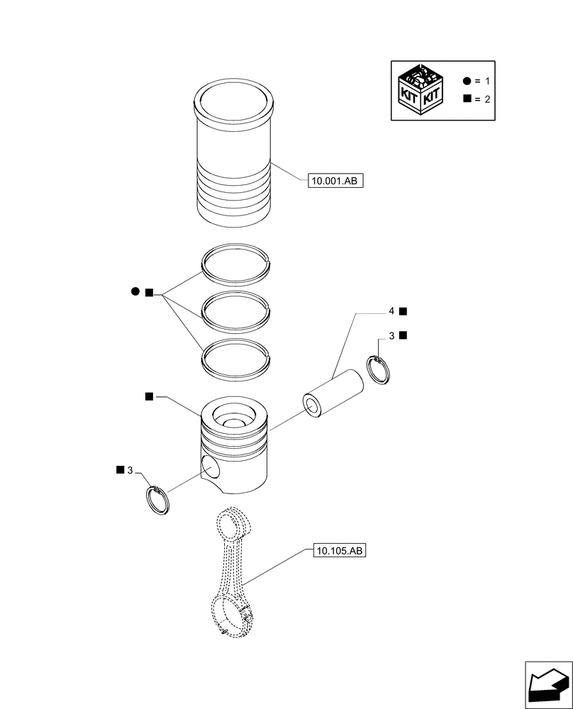 Схема запчастей Case IH MAGNUM 235 - (10.105.AG) - PISTON - ENGINE (10) - ENGINE