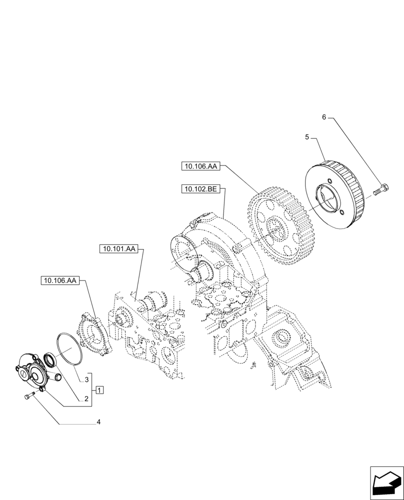 Схема запчастей Case IH MAGNUM 235 - (10.304.AP) - ENGINE BREATHERS (10) - ENGINE