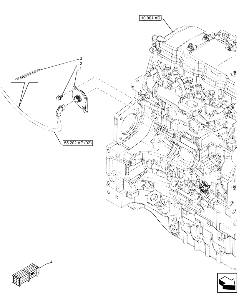 Схема запчастей Case IH MAXXUM 145 - (55.202.AE[01]) - VAR - 758403 - COLD START SYSTEM, BLOCK HEATER (55) - ELECTRICAL SYSTEMS