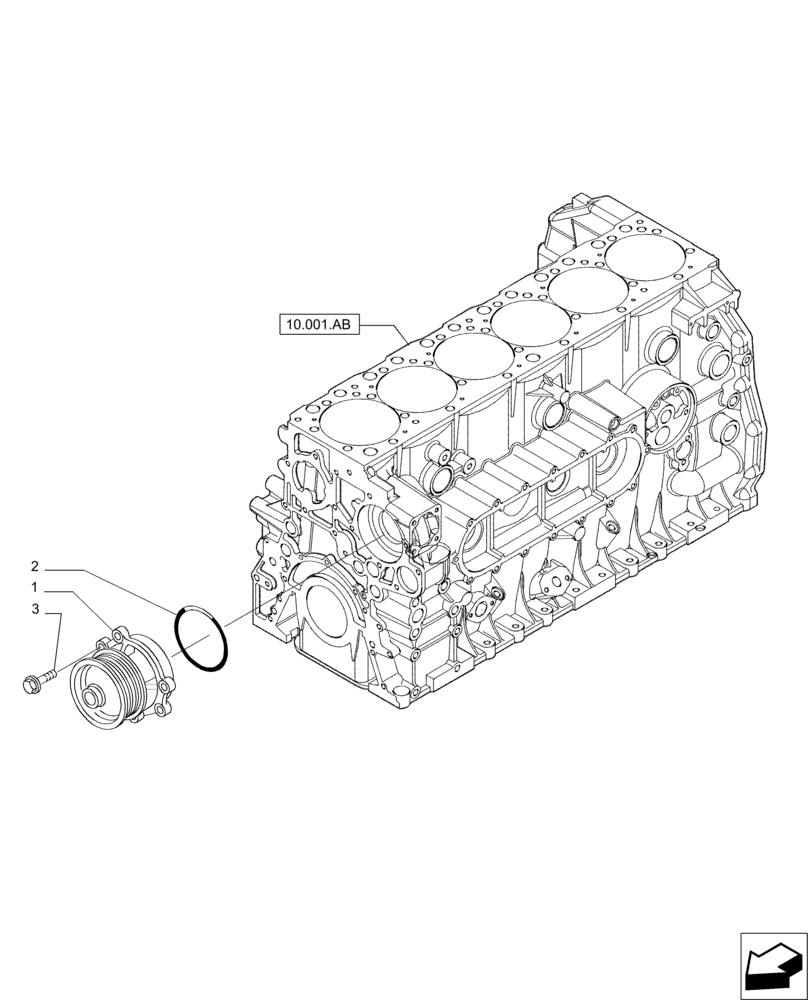 Схема запчастей Case IH MAGNUM 235 - (10.400.BB[01]) - WATER PUMP & RELATED PARTS (10) - ENGINE