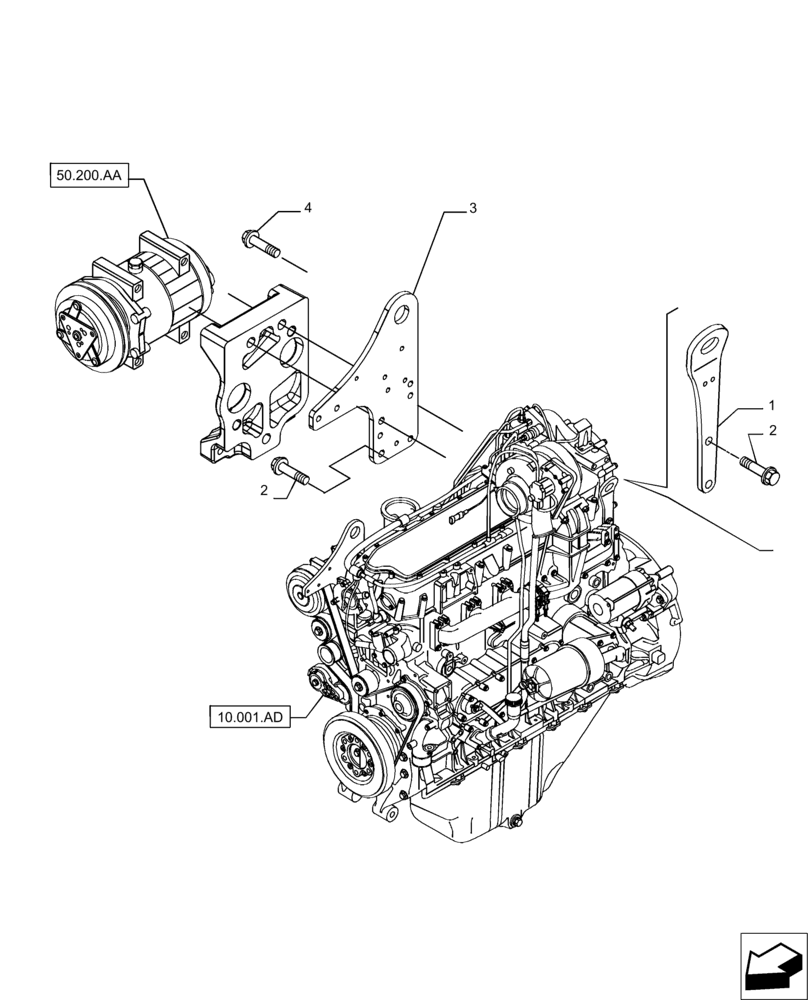 Схема запчастей Case IH MAGNUM 235 - (10.001.AM) - HOOKS - ENGINE (10) - ENGINE