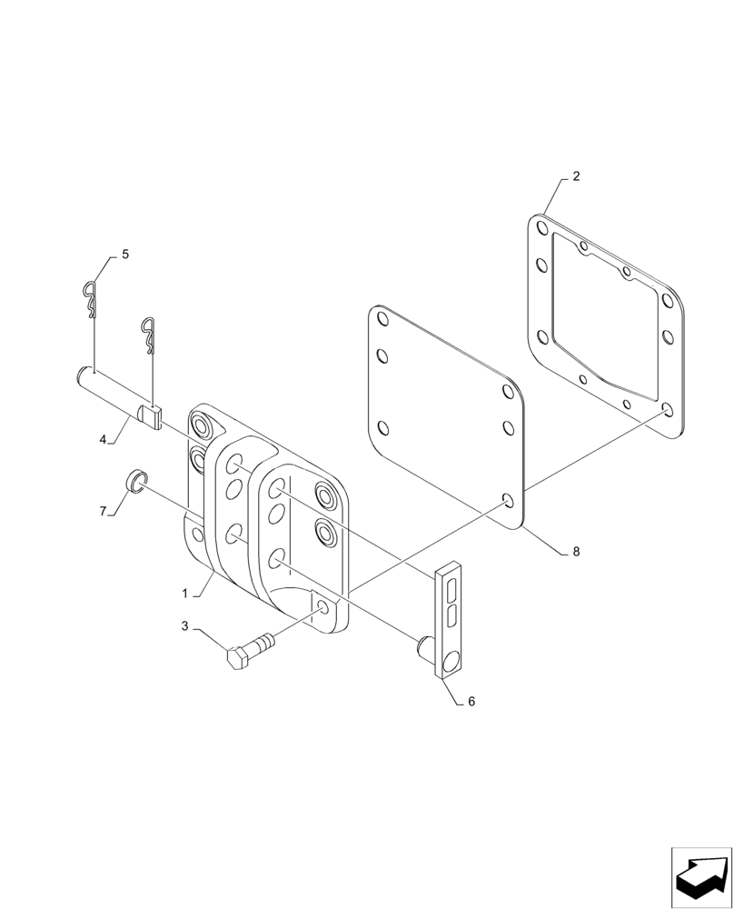 Схема запчастей Case IH MAGNUM 235 - (37.110.AE[02]) - HITCH, TOP LINK BRACKET (37) - HITCHES, DRAWBARS & IMPLEMENT COUPLINGS