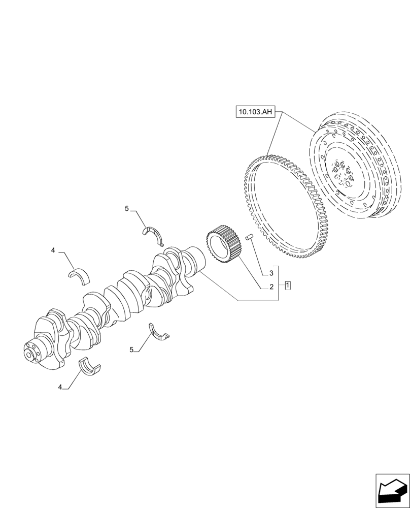 Схема запчастей Case IH MAGNUM 235 - (10.103.AA) - CRANKSHAFT & RELATED PARTS (10) - ENGINE