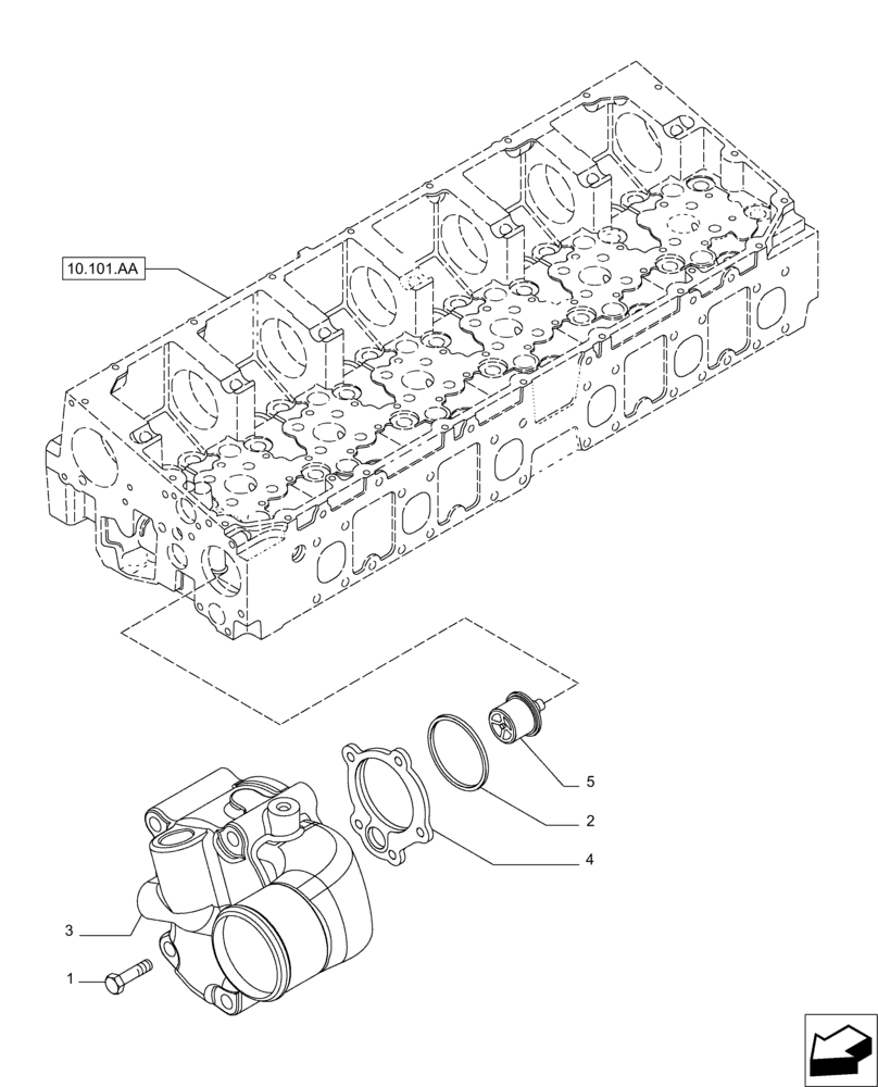 Схема запчастей Case IH MAGNUM 235 - (10.400.BC) - TEMPERATURE CONTROL (THERMOSTAT) (10) - ENGINE