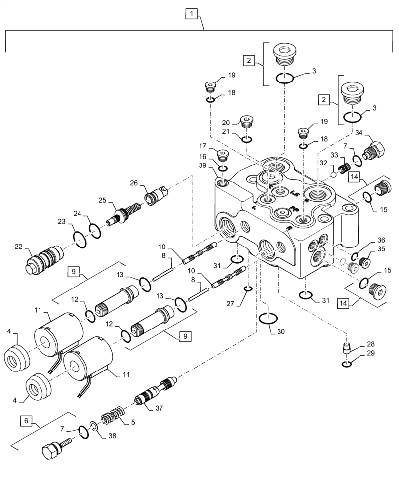 Схема запчастей Case IH 6140 - (35.100.AZ) - VALVE, FEEDER, LIFT CYLINDER (35) - HYDRAULIC SYSTEMS