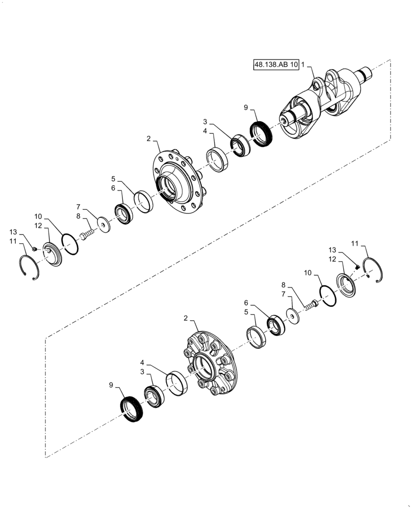 Схема запчастей Case IH QUADTRAC 580 - (48.138.AB[09]) - FRONT IDLER, ASN ZFF304748 (48) - TRACKS & TRACK SUSPENSION