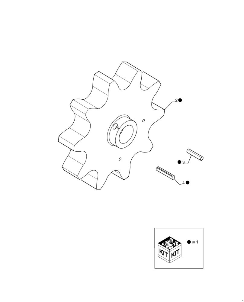 Схема запчастей Case IH 800 - SERIES - (A-09) - KIT DRIVE SPROCKET 800CH (58) - ATTACHMENTS/HEADERS