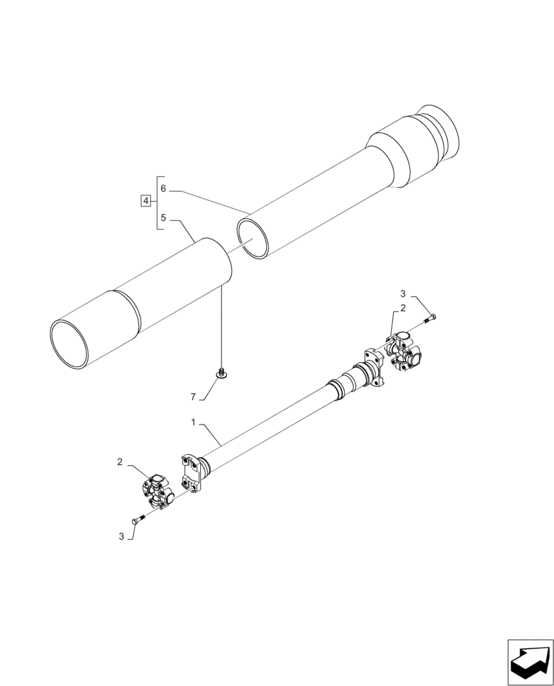 Схема запчастей Case IH MAGNUM 235 - (23.314.AH[01]) - MFD AXLE, DRIVE SHAFT & SHIELD (23) - FOUR WHEEL DRIVE SYSTEM