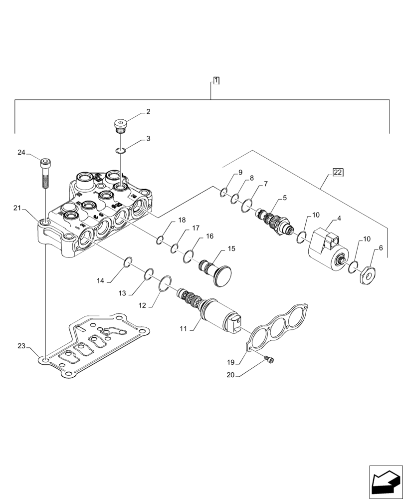 Схема запчастей Case IH MAGNUM 235 - (21.135.AQ[05]) - VALVE ASSEMBLY, TRANSMISSION CONTROL (21) - TRANSMISSION