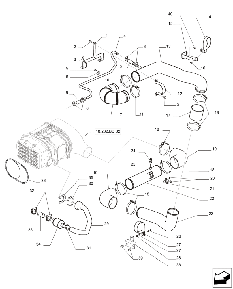 Схема запчастей Case IH MAGNUM 235 - (10.202.AD) - AIR INTAKE (10) - ENGINE