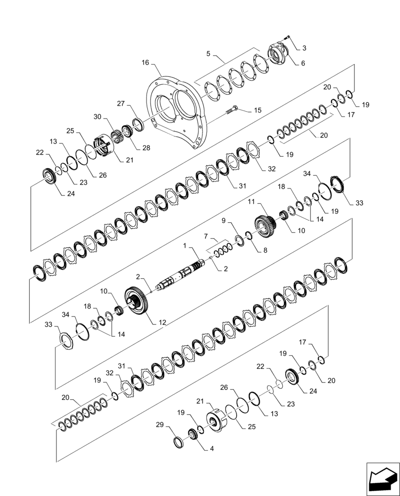 Схема запчастей Case IH MAGNUM 235 - (21.113.AT[03]) - RANGE TRANSMISSION, INPUT SHAFT (21) - TRANSMISSION