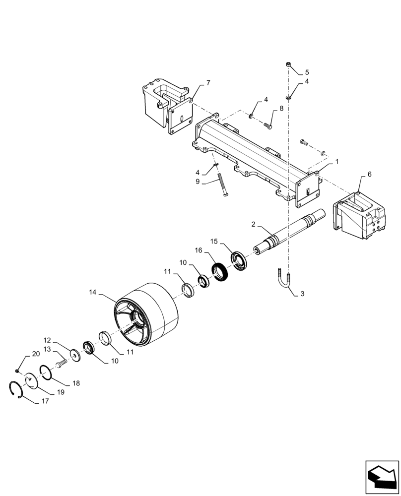 Схема запчастей Case IH QUADTRAC 580 - (48.138.AB[07]) - ROLLER ASSY, ASN ZFF304748 (48) - TRACKS & TRACK SUSPENSION