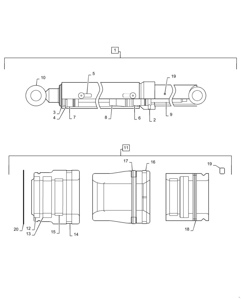 Схема запчастей Case IH L565 - (35.640.AA[02]) - BUCKET CYLINDER (35) - HYDRAULIC SYSTEMS