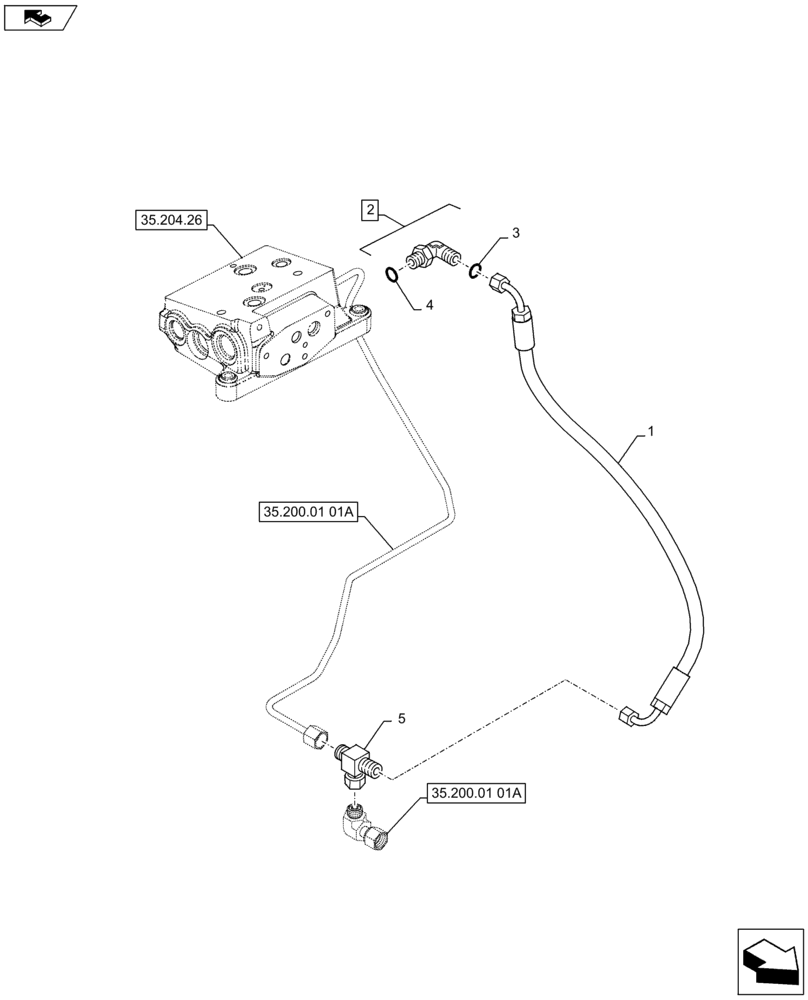 Схема запчастей Case IH PUMA 145 - (35.200.02[01]) - VAR - 330856, 331856, 743686, 330862, 332862, 338851, 332855, 743733, 331553 - LIFTER LINES - PRESSURE PIPE (35) - HYDRAULIC SYSTEMS