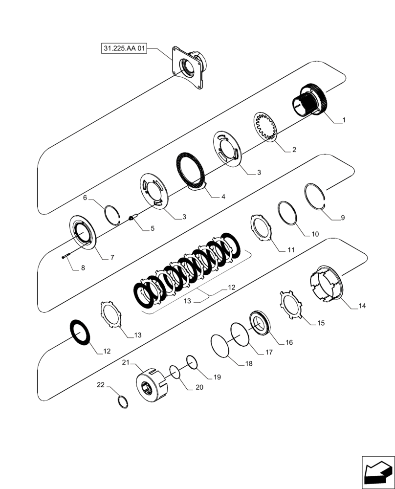 Схема запчастей Case IH MAGNUM 235 - (31.225.AA[02]) - POWER TAKE OFF ASSEMBLY, INPUT SHAFT (31) - IMPLEMENT POWER TAKE OFF