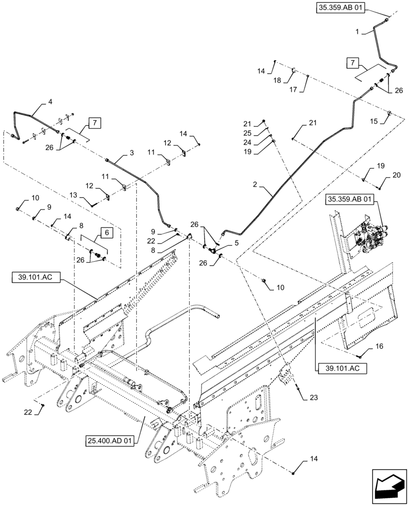 Схема запчастей Case IH 9230 - (48.134.AJ[01]) - VAR - 425399 - HYDRAULIC SYSTEM, TRACK ASSY (48) - TRACKS & TRACK SUSPENSION