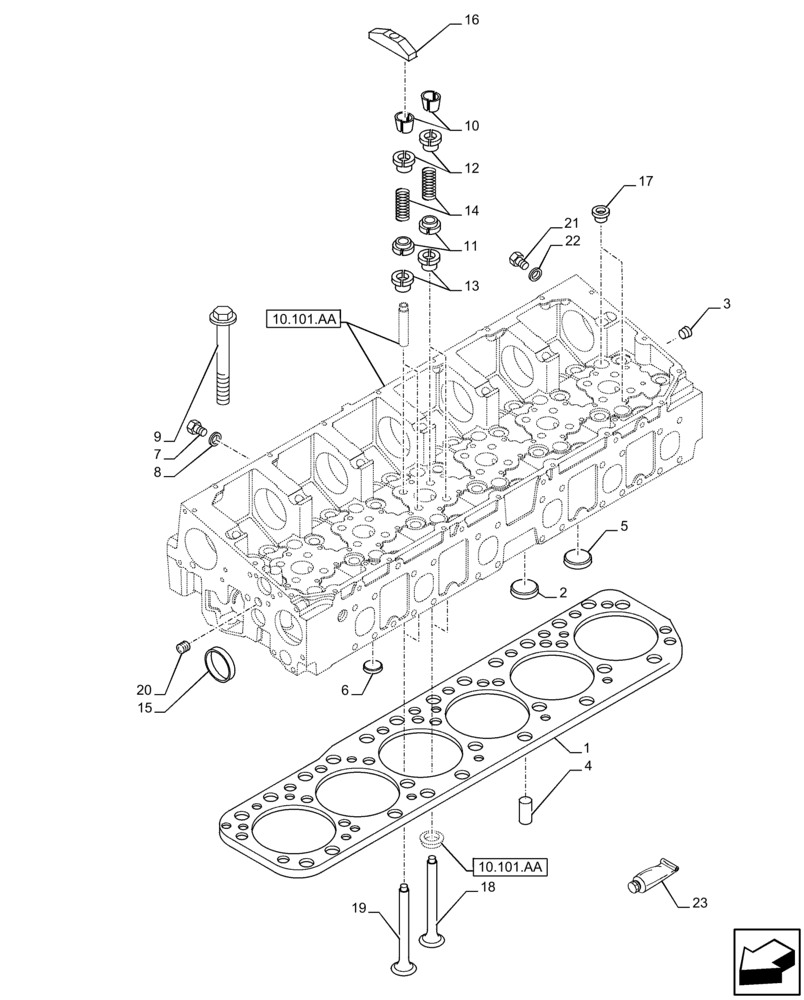 Схема запчастей Case IH F2CFE613E B006 - (10.101.AM) - VALVE (10) - ENGINE