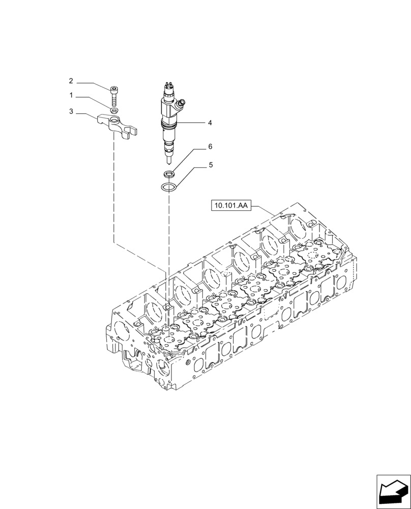 Схема запчастей Case IH MAGNUM 235 - (10.218.AF) - FUEL INJECTORS (10) - ENGINE