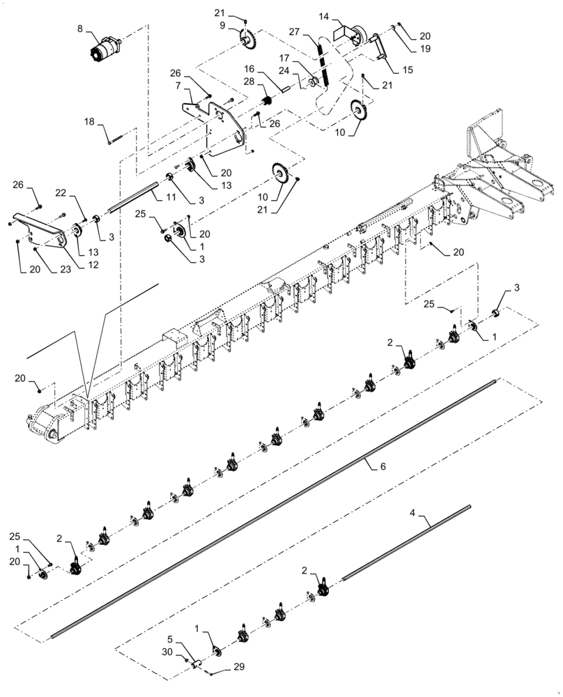 Схема запчастей Case IH 1265 - (75.100.AD[04]) - CHAIN DRIVE CLUTCH OUTER RIGHT 66 FOOT (75) - SOIL PREPARATION