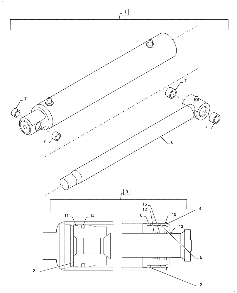 Схема запчастей Case IH L735 - (35.701.020[02]) - LIFT ARM, HYDRAULIC CYLINDER - NSL (35) - HYDRAULIC SYSTEMS