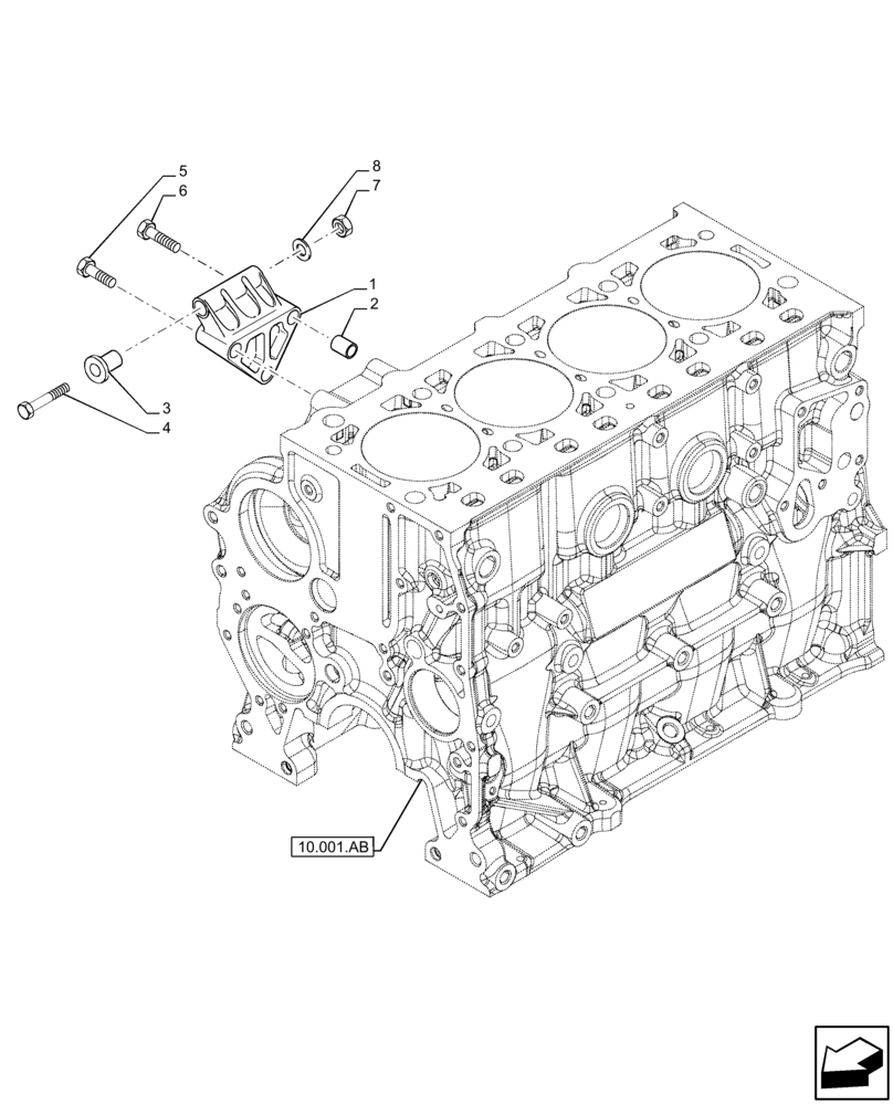 Схема запчастей Case IH F2CFE613E B006 - (55.301.AB) - ALTERNATOR, SUPPORT (55) - ELECTRICAL SYSTEMS